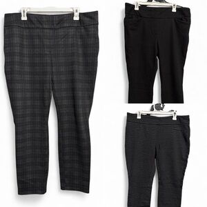 3 pairs Dalia Black Women's Dress Pants black and gray designs